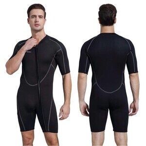Seaskin Mens Size S 3mm Shorty Front‎ Zip Wetsuit